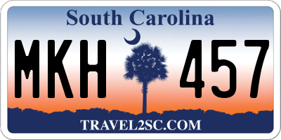SC license plate MKH457