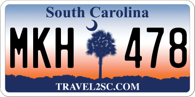SC license plate MKH478