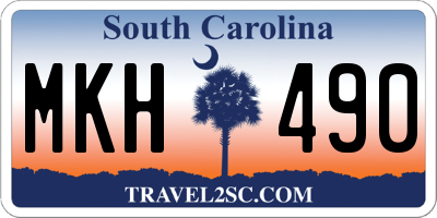 SC license plate MKH490