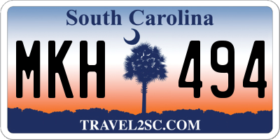 SC license plate MKH494