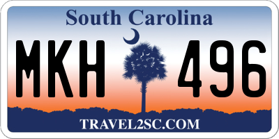 SC license plate MKH496