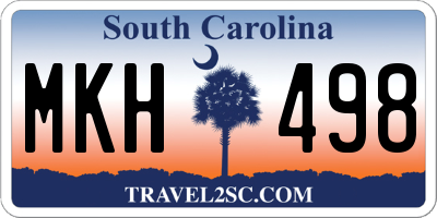 SC license plate MKH498