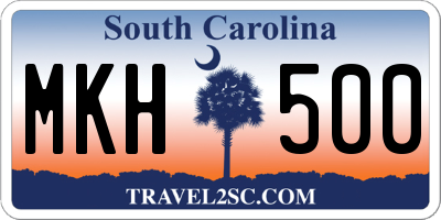 SC license plate MKH500