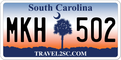 SC license plate MKH502