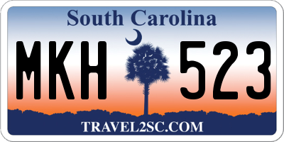 SC license plate MKH523
