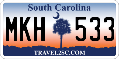 SC license plate MKH533