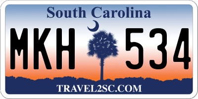 SC license plate MKH534