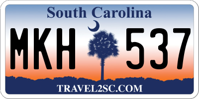SC license plate MKH537