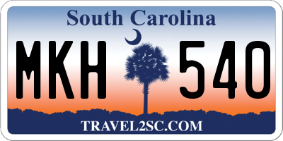 SC license plate MKH540