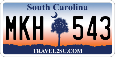 SC license plate MKH543