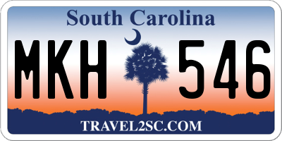 SC license plate MKH546
