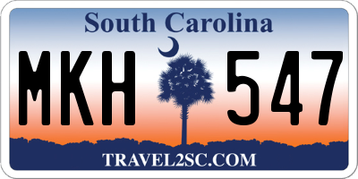 SC license plate MKH547