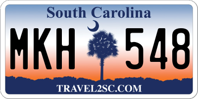 SC license plate MKH548