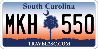 SC license plate MKH550
