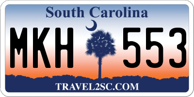 SC license plate MKH553