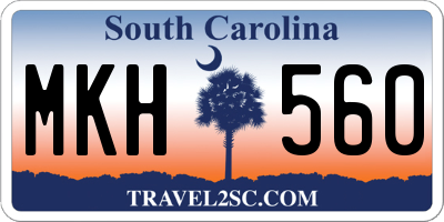 SC license plate MKH560