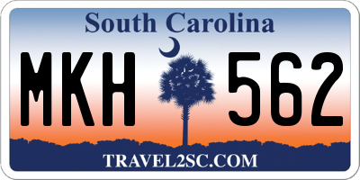 SC license plate MKH562