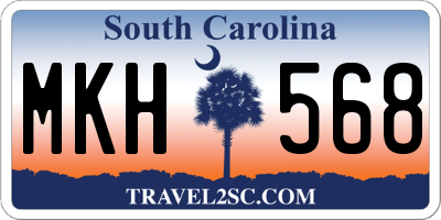 SC license plate MKH568