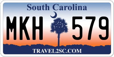 SC license plate MKH579