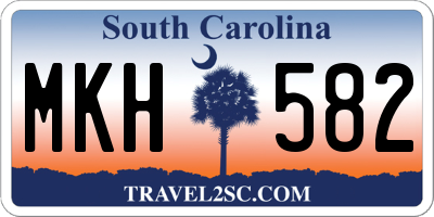 SC license plate MKH582