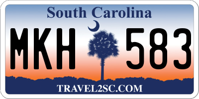 SC license plate MKH583