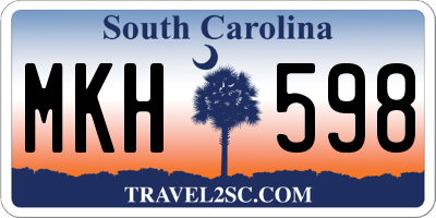 SC license plate MKH598
