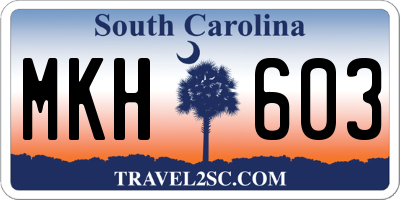 SC license plate MKH603