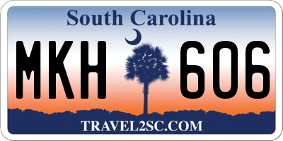 SC license plate MKH606