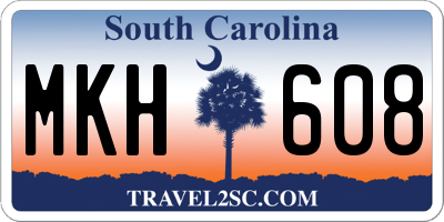 SC license plate MKH608