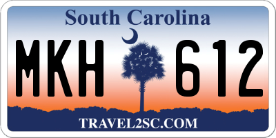 SC license plate MKH612