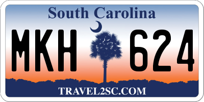 SC license plate MKH624