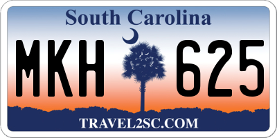 SC license plate MKH625