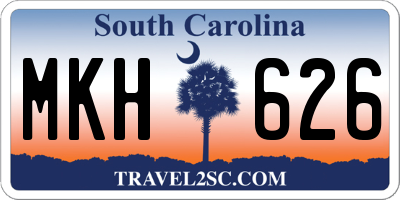SC license plate MKH626