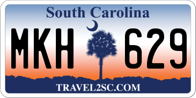 SC license plate MKH629