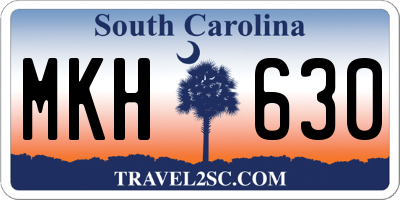 SC license plate MKH630