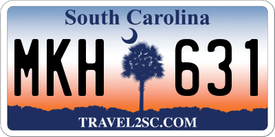 SC license plate MKH631