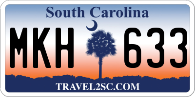 SC license plate MKH633