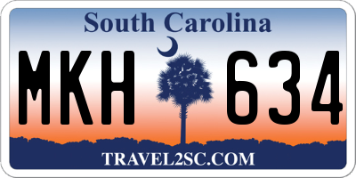 SC license plate MKH634