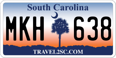 SC license plate MKH638
