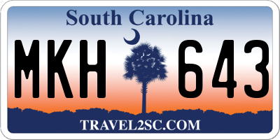 SC license plate MKH643