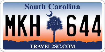 SC license plate MKH644