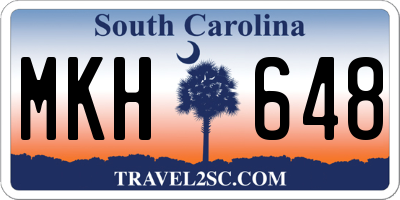 SC license plate MKH648