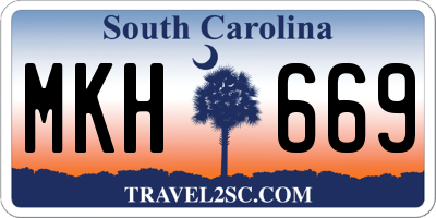 SC license plate MKH669