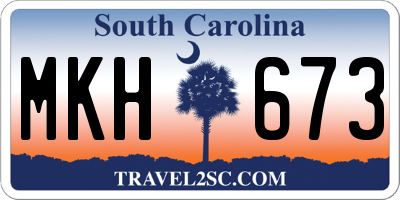 SC license plate MKH673