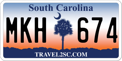 SC license plate MKH674