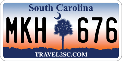 SC license plate MKH676