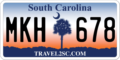 SC license plate MKH678