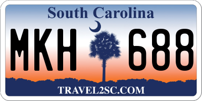 SC license plate MKH688