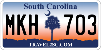 SC license plate MKH703
