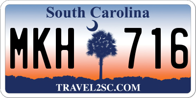 SC license plate MKH716
